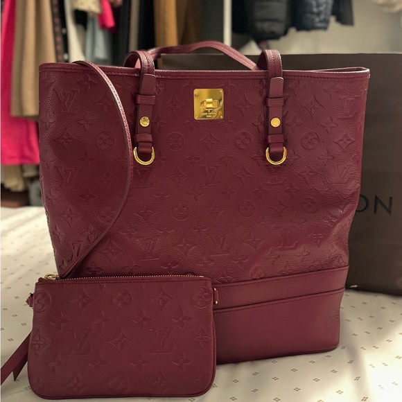 Authentic Louis Vuitton Monogram Empreinte Citadine PM Tote Bag Red - Picture 14 of 16